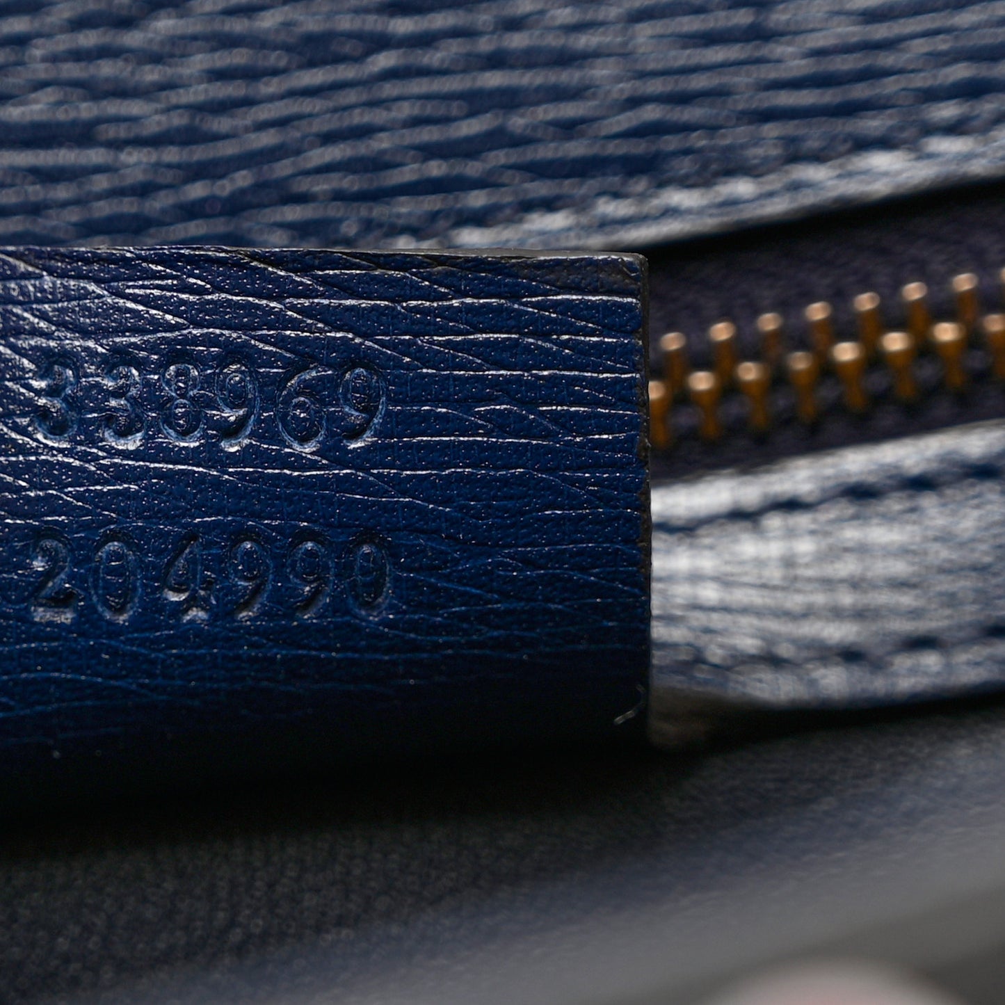 Textured Calfskin Heartbeat Print Clutch Blue