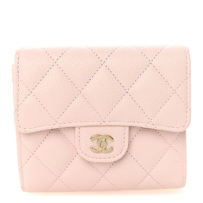 Chanel Caviar Quilted Compact Flap Wallet Light Pink 1 of 9