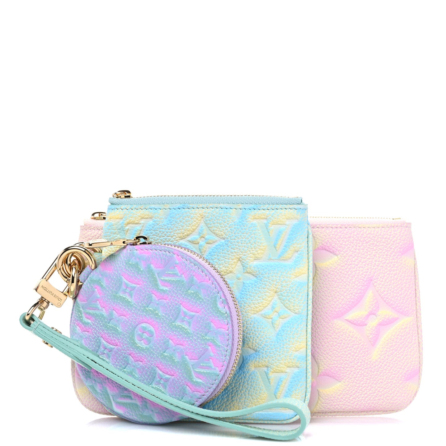 Empreinte Monogram Summer Stardust Trio Pouch Pink Water Green Lilas