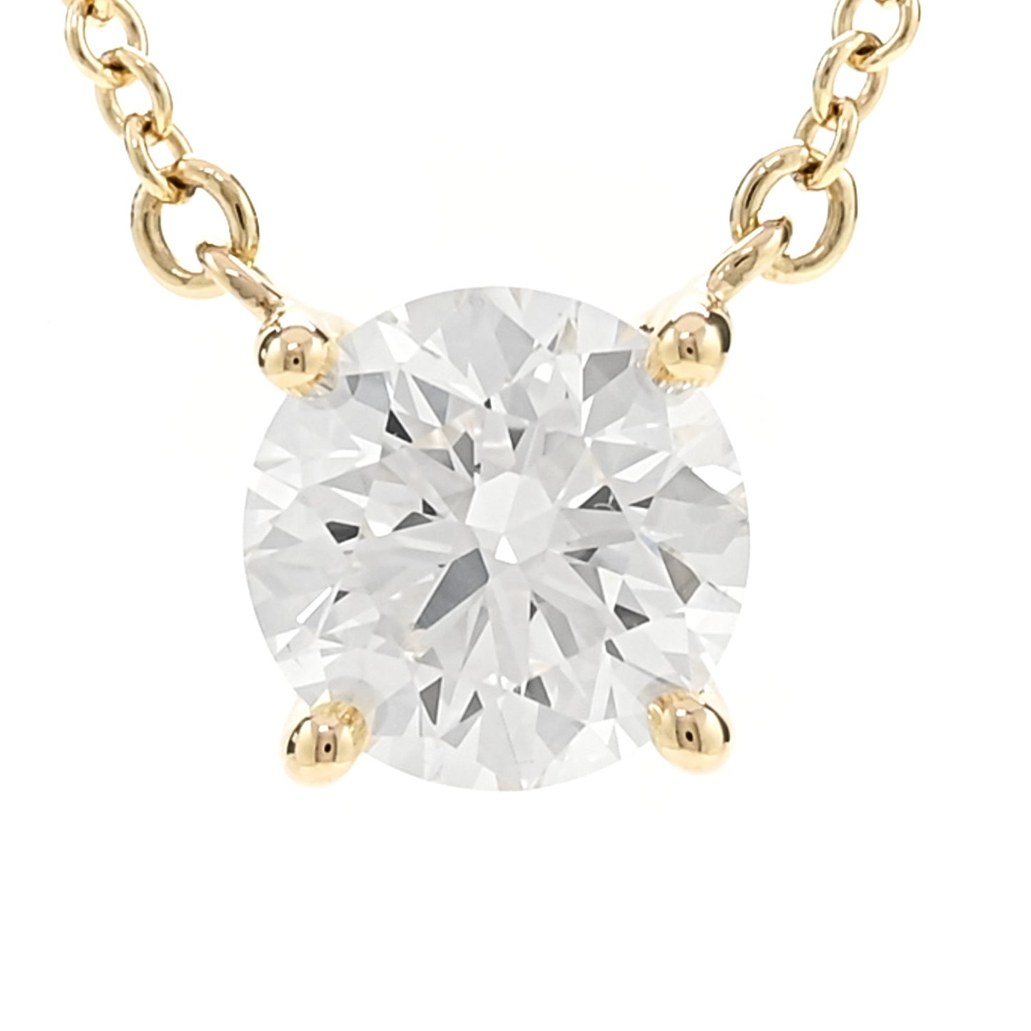 18K Yellow Gold Diamond .80ct Solitaire Pendant Necklace