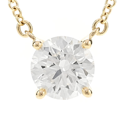 Tiffany 18K Yellow Gold Diamond .80ct Solitaire Pendant Necklace 4 of 6