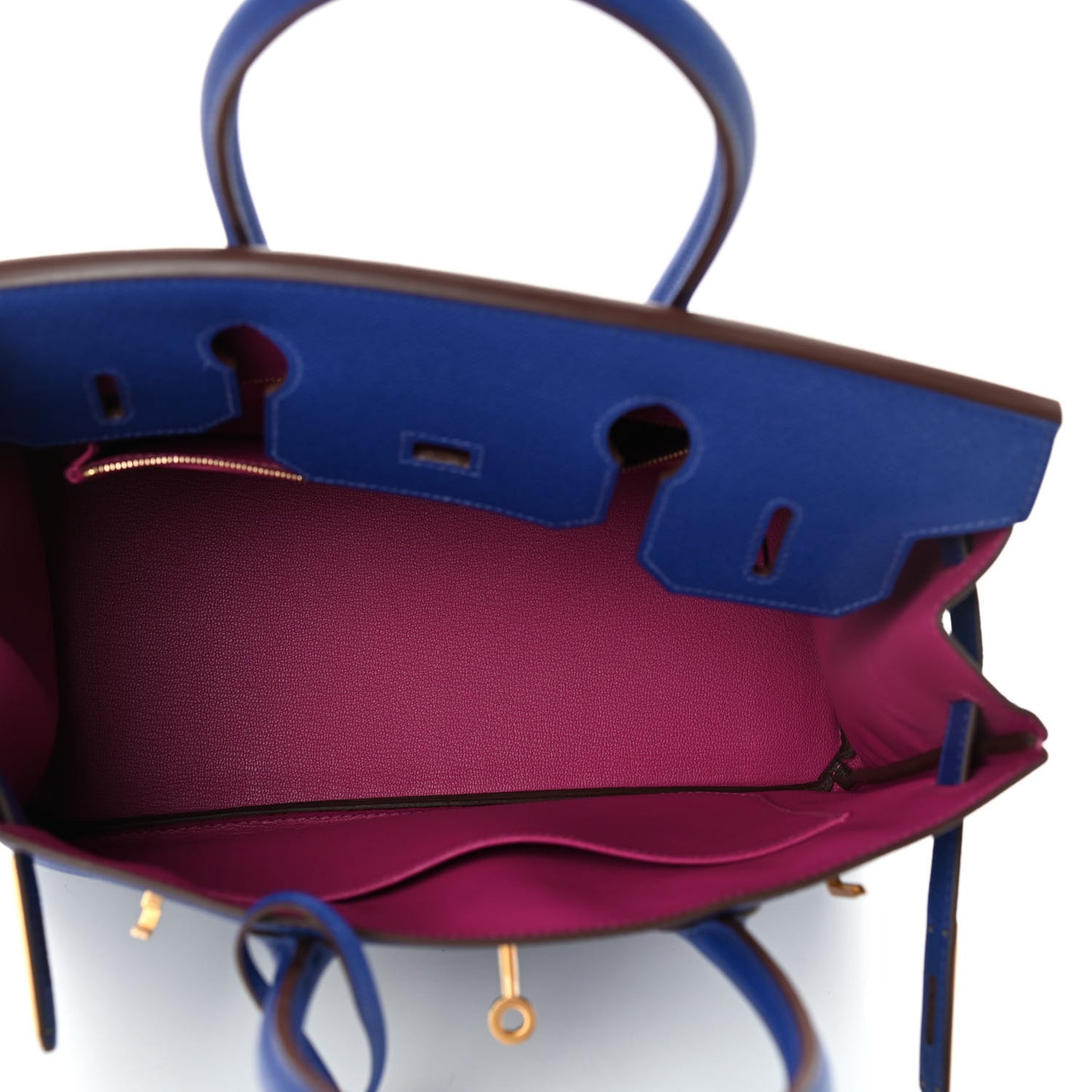 Epsom Horseshoe Birkin 30 Bleu Electrique Rose Pourpre