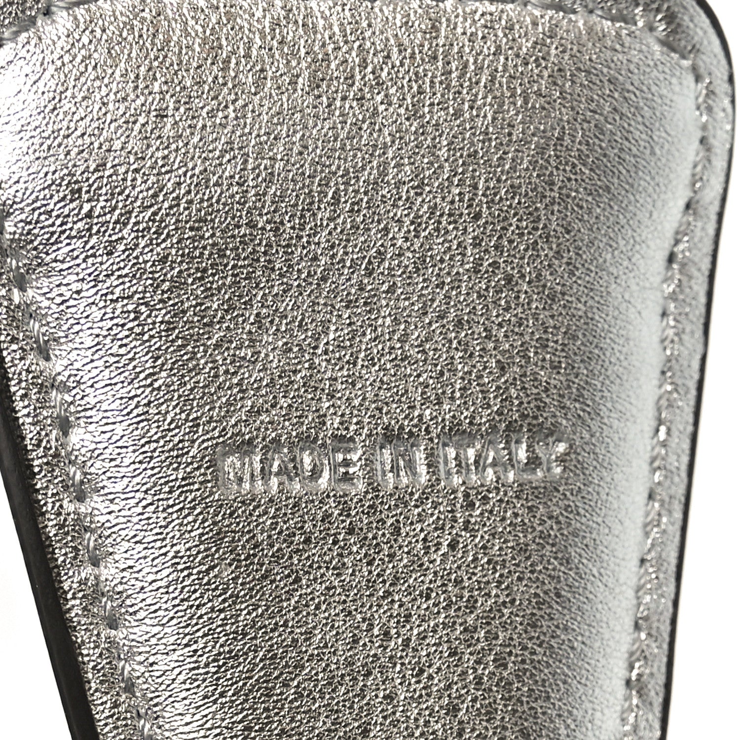 Fendi Jacquard Ribbon Vitello King FF Bi-Color Intreccio Adjustable Strap You Silver Beige 4 of 5