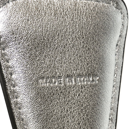 Fendi Jacquard Ribbon Vitello King FF Bi-Color Intreccio Adjustable Strap You Silver Beige 4 of 5