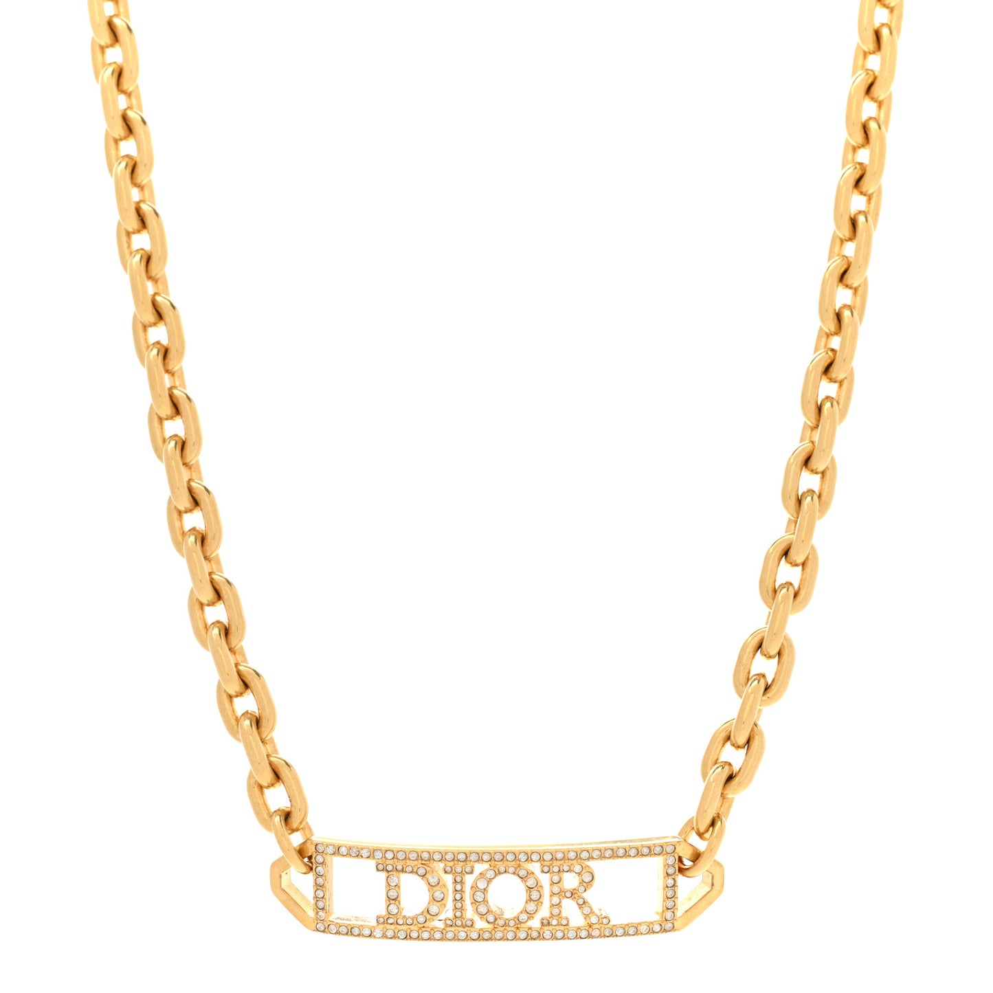 Metal Crystal Dio(r)evolution Choker Necklace Gold