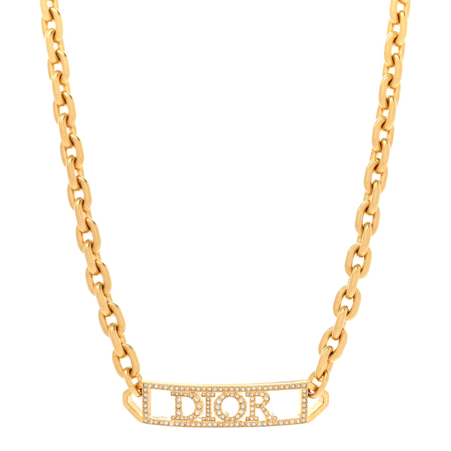 Christian Dior Metal Crystal Dio(r)evolution Choker Necklace Gold 1 of 7