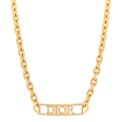 Christian Dior Metal Crystal Dio(r)evolution Choker Necklace Gold 1 of 7