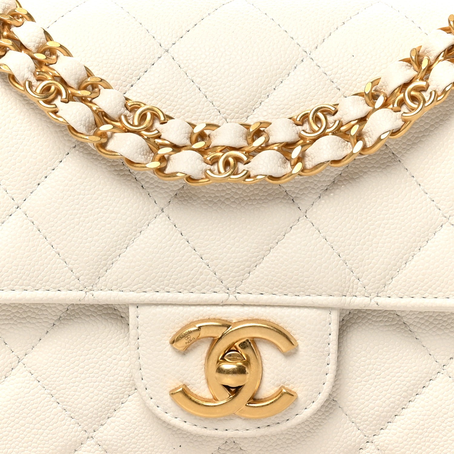 Chanel Caviar Quilted Coco First Flap White 8 of 10