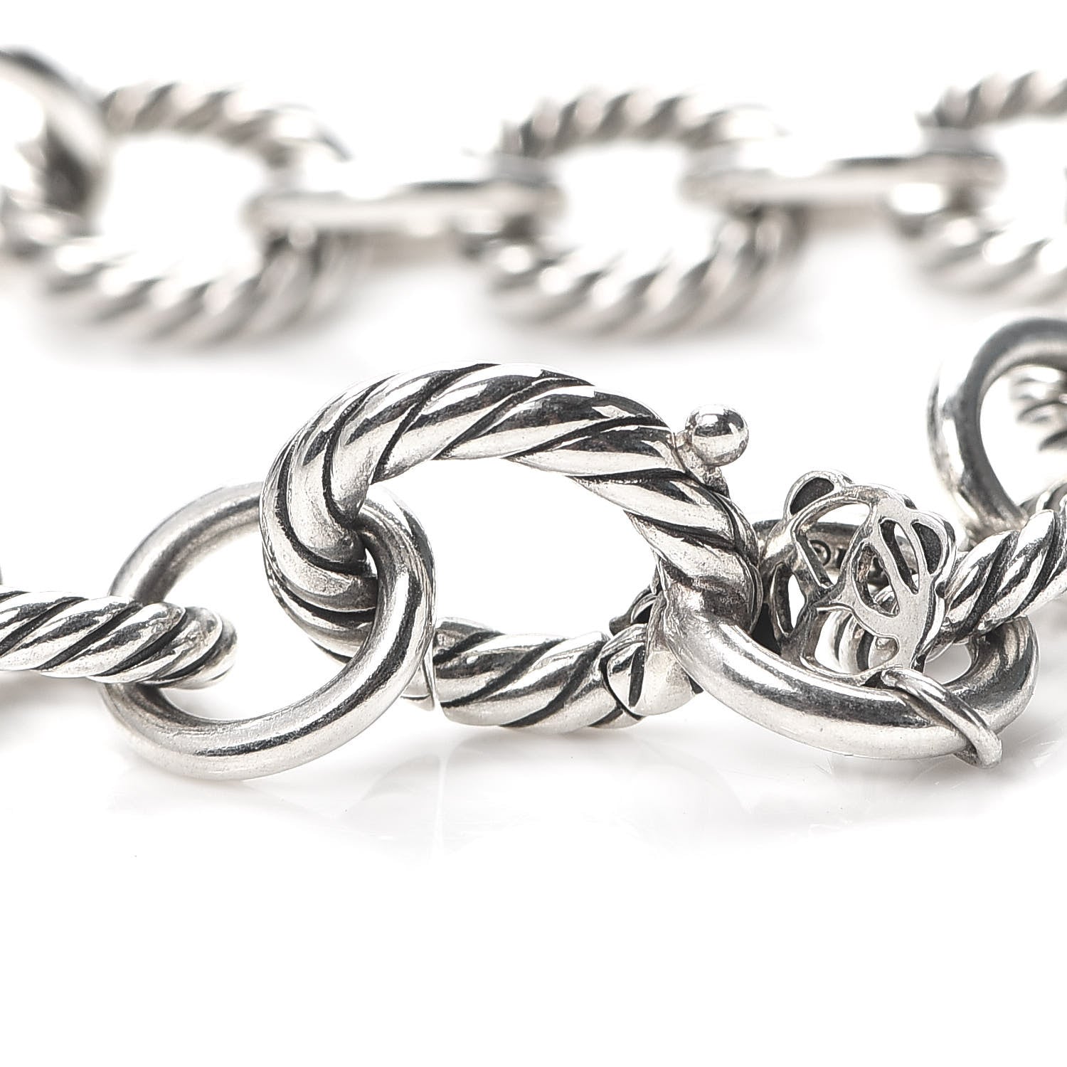 David Yurman Sterling Silver 12mm Large Oval Link Bracelet 4 of 5
