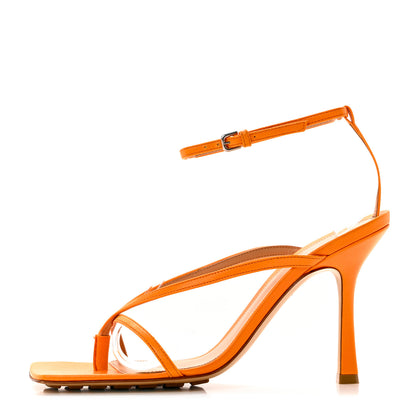 Bottega Veneta Lambskin Stretch Multi Strap 90mm Sandals 38.5 Tangerine 1 of 8