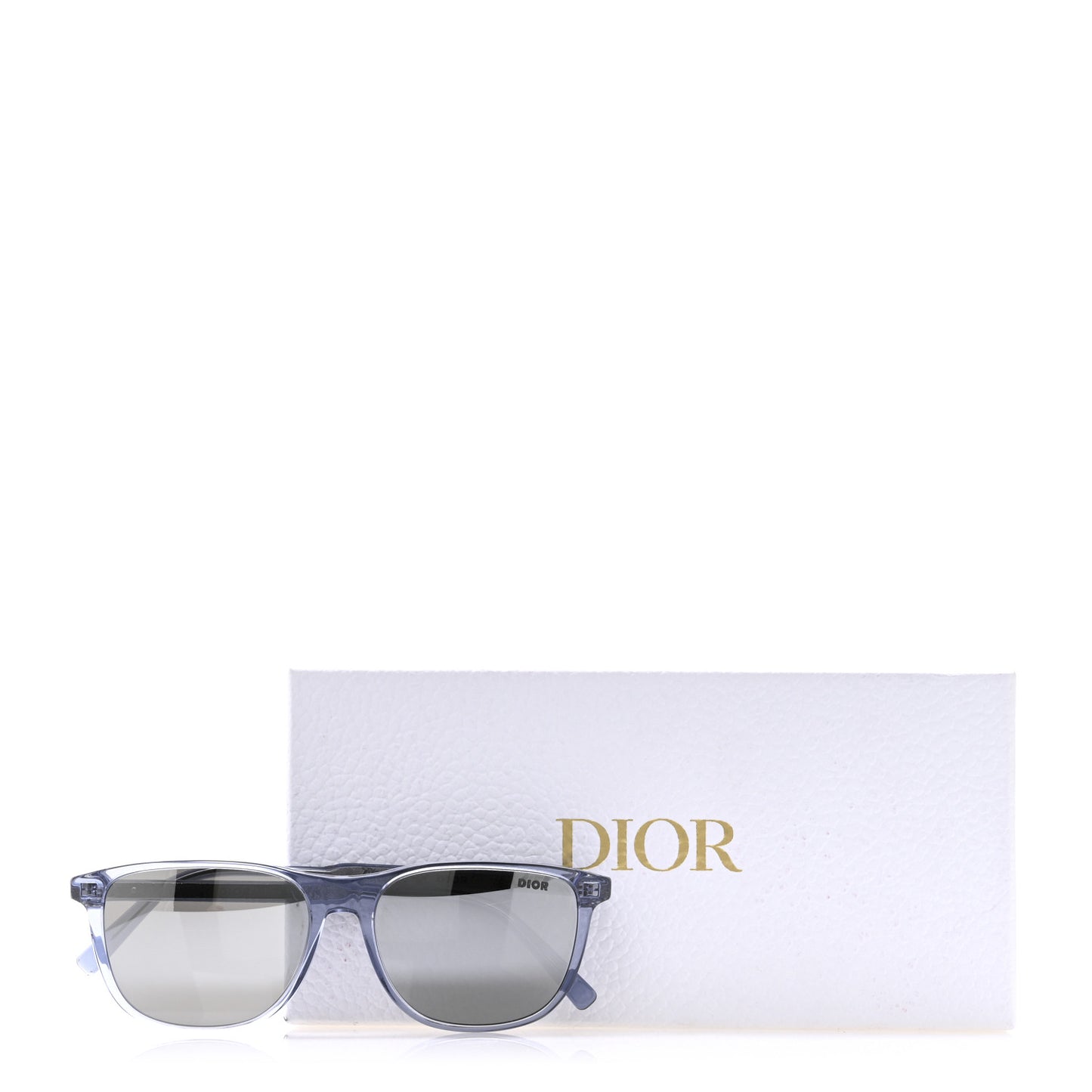 Acetate InDior S3I Rectangle Sunglasses Transparent Blue