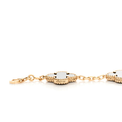 Van Cleef & Arpels 18K Yellow Gold Black Onyx 5 Motifs Vintage Alhambra Bracelet 3 of 5