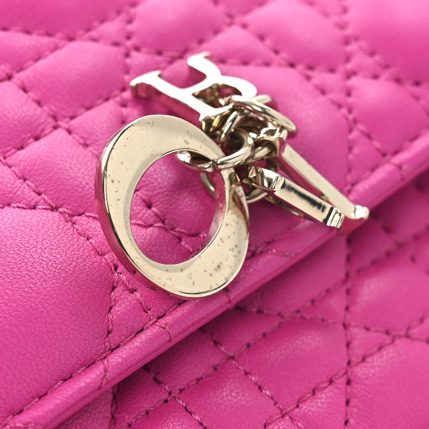 Christian Dior Lambskin Cannage Mini My Dior Top Handle Clutch