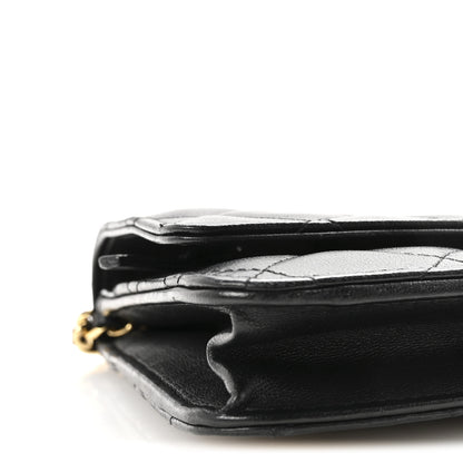 Chanel Lambskin Quilted Wallet On Chain WOC Black 10 of 12