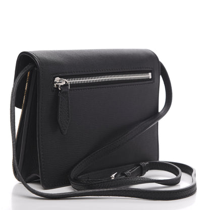 Burberry Grainy Calfskin Vintage Check Mini Macken Crossbody Bag Black 3 of 12
