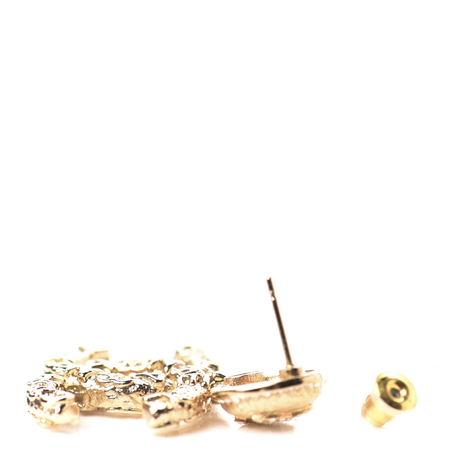 Chanel Crystal CC Drop Earrings Gold 5 of 6