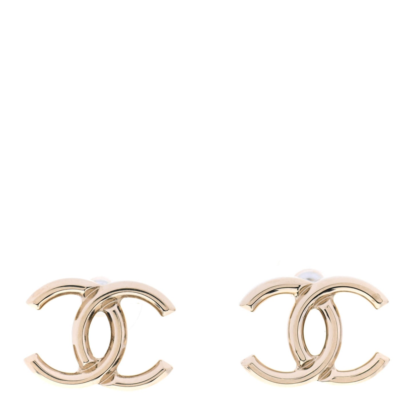 Metal CC Stud Earrings Gold