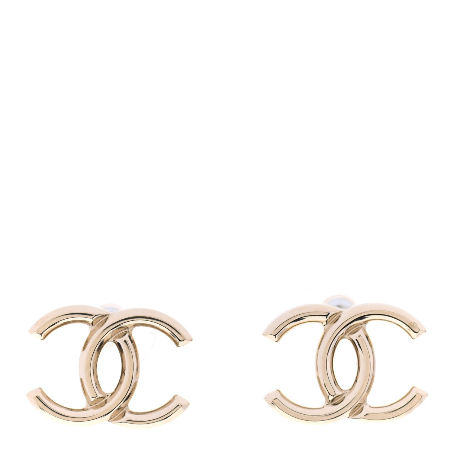 Chanel Metal CC Stud Earrings Gold 1 of 4