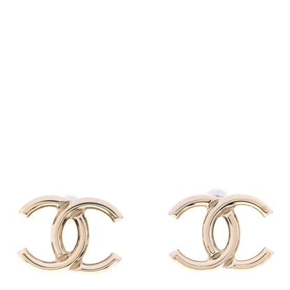Chanel Metal CC Stud Earrings Gold 1 of 4