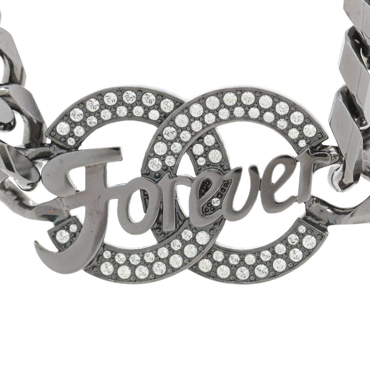 Crystal CC Forever Necklace Ruthenium