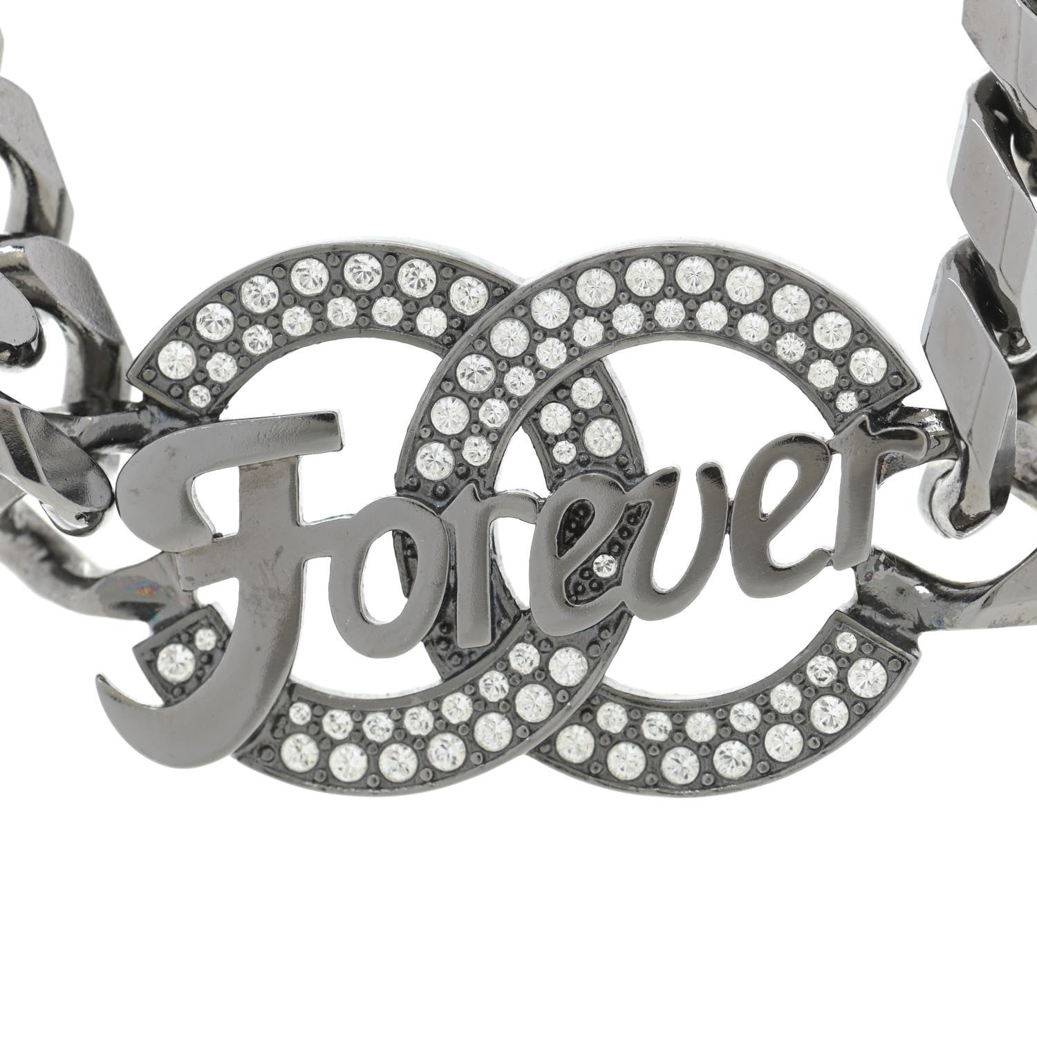 Chanel Crystal CC Forever Necklace Ruthenium 3 of 5
