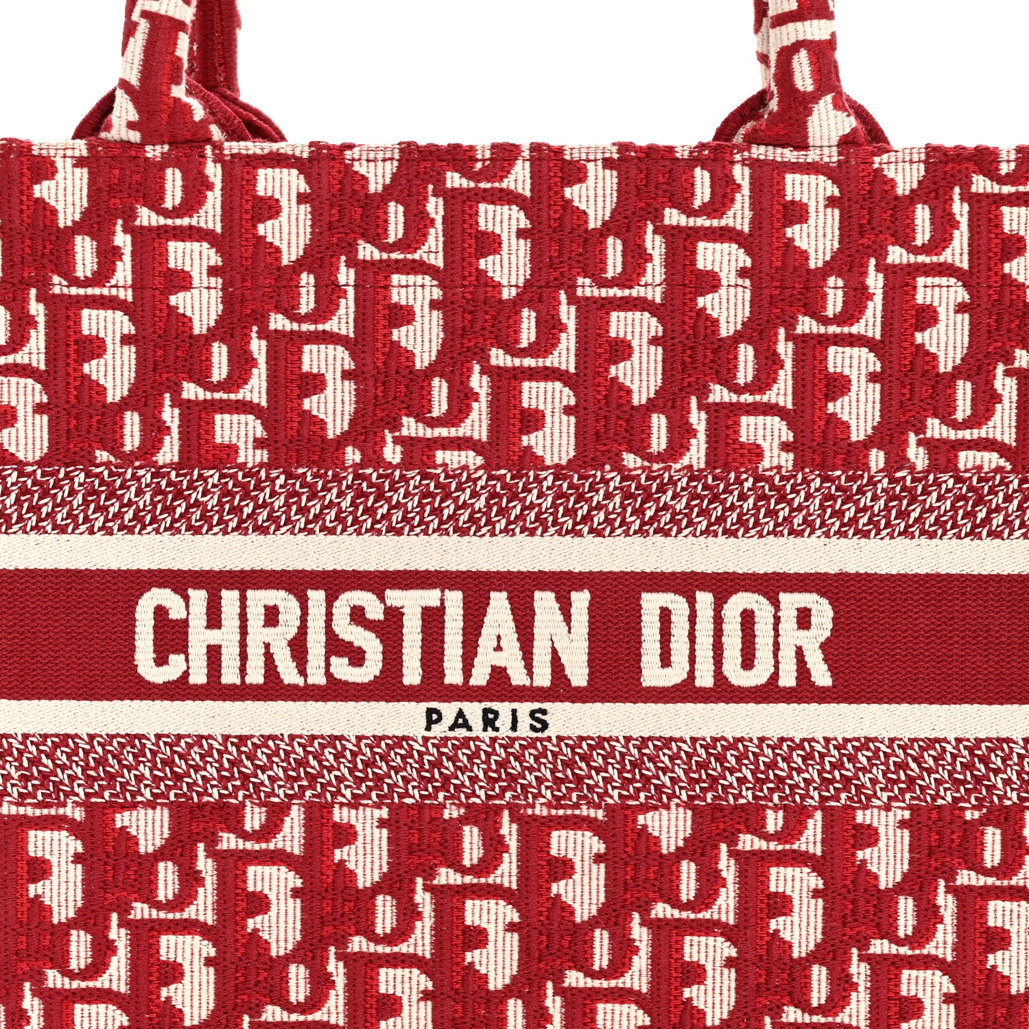Christian Dior Oblique Small Book Tote Burgundy Multicolor 8 of 10