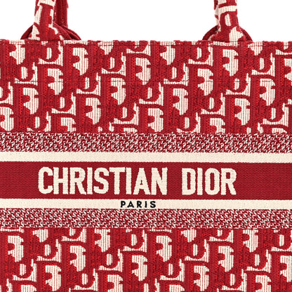 Christian Dior Oblique Small Book Tote Burgundy Multicolor 8 of 10