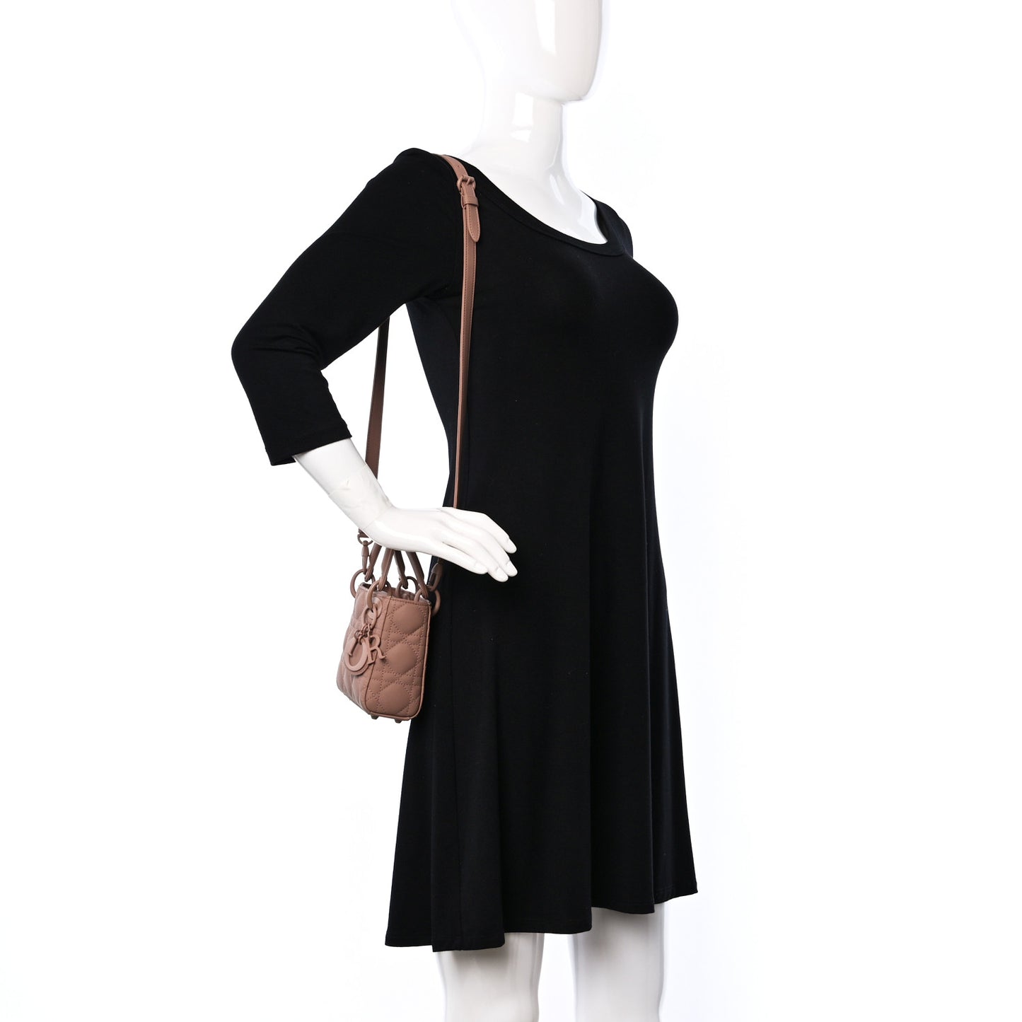 Ultra Matte Calfskin Cannage Micro Lady Dior Beige