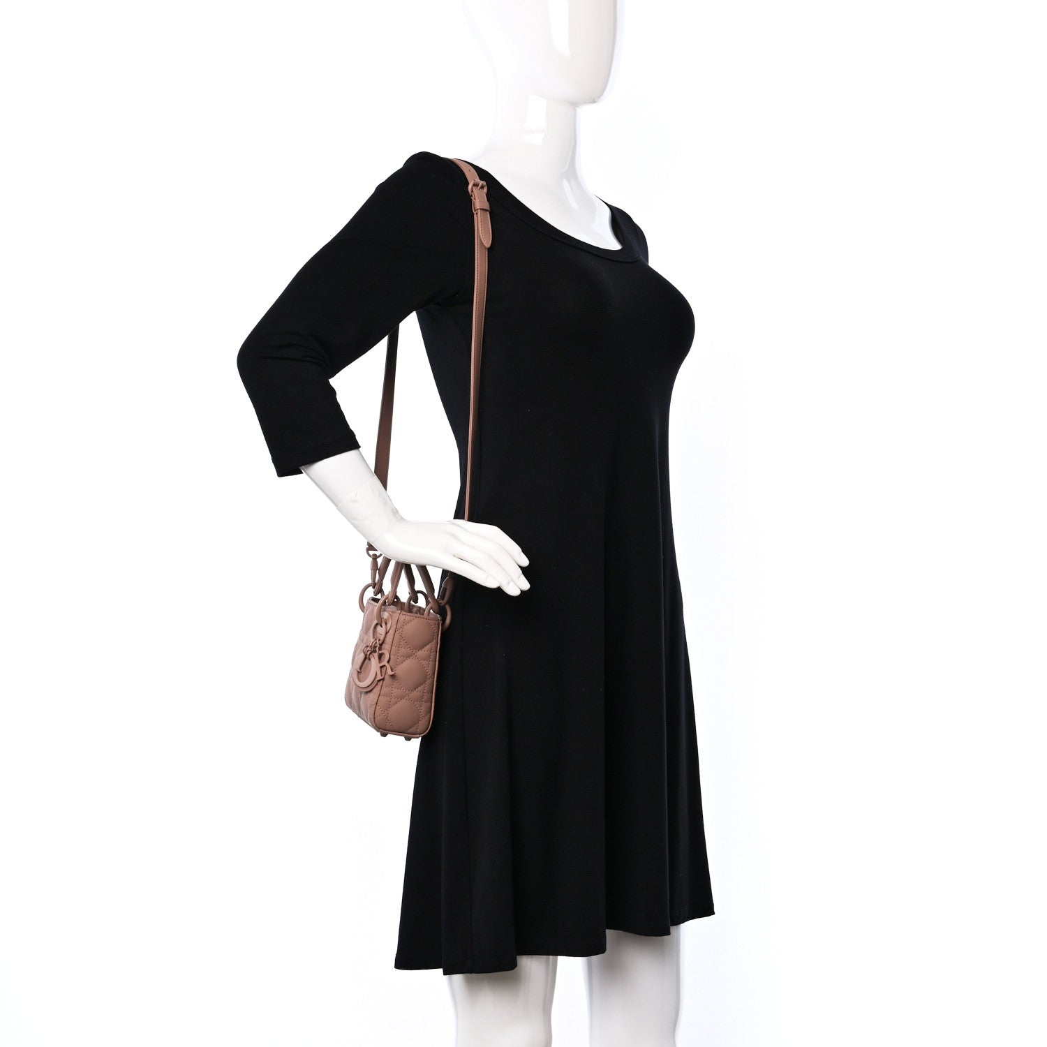 Christian Dior Ultra Matte Calfskin Cannage Micro Lady Dior Beige 2 of 11