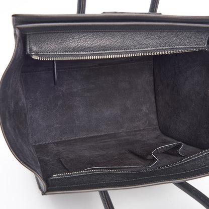 Celine Drummed Calfskin Mini Luggage Black 5 of 7