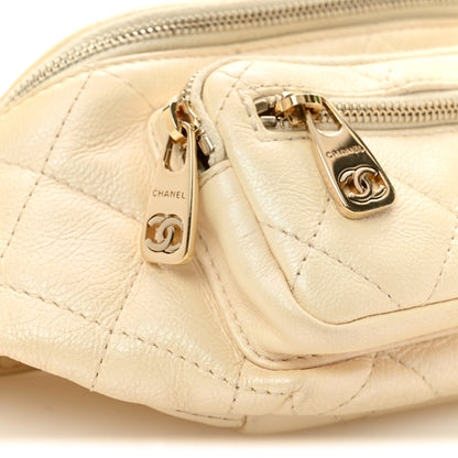Chanel Calfskin Quilted All About Waist Belt Bag Light Beige 9 of 10