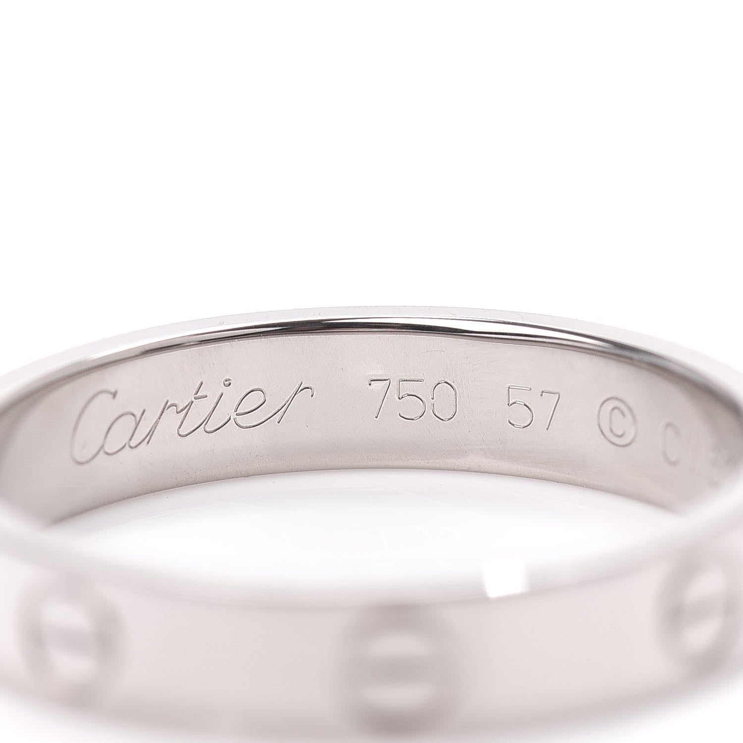 Cartier 18K White Gold 3.5mm LOVE Wedding Band Ring 57 8 4 of 4