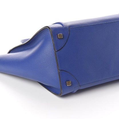 Celine Drummed Calfskin Mini Luggage Indigo 10 of 10