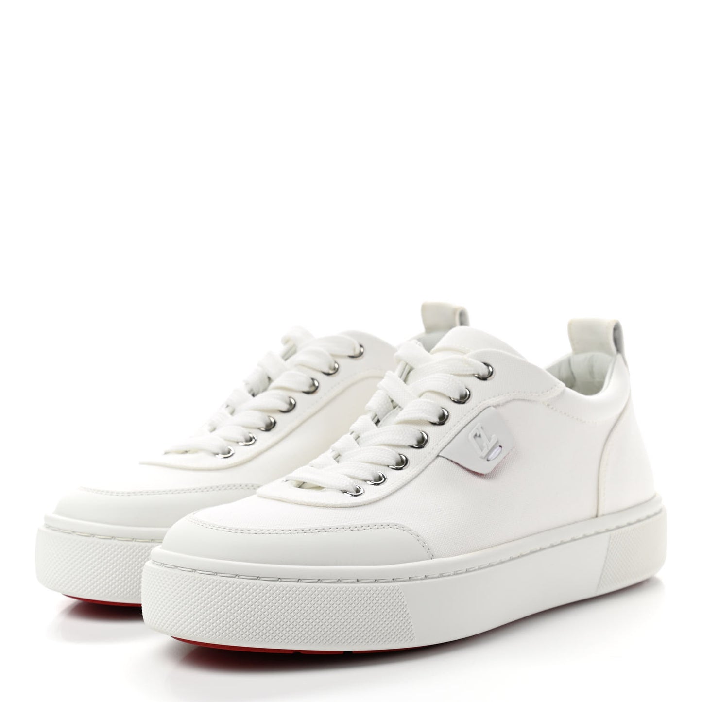Toile Calfskin Simplerui Flat Sneakers 38.5 White