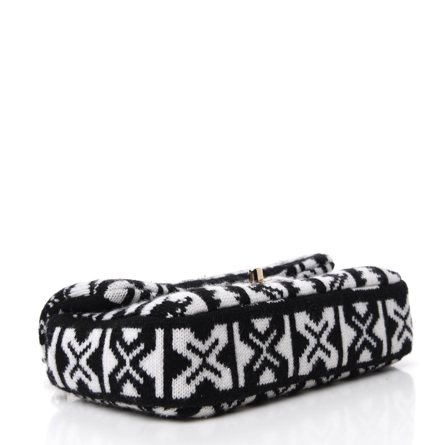 Chanel Cashmere Knit Coco Neige Flap Black White 4 of 10