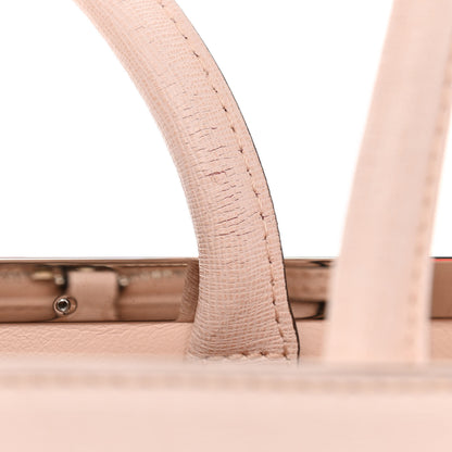 Fendi Vitello Elite Colorblock Regular 2Jours Tote Rosa Plaster Orzo Papavero 13 of 14