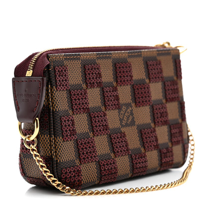 Louis Vuitton Damier Paillettes Mini Pochette Accessories Red 3 of 7
