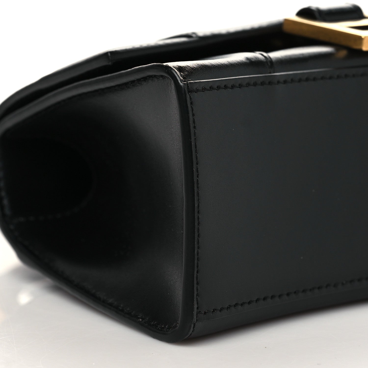 Balenciaga Shiny Box Calfskin Hourglass Top Handle Bag XS Black 8 of 9