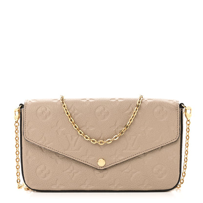 Louis Vuitton Empreinte Pochette Felicie Chain Wallet Tourterelle 1 of 10