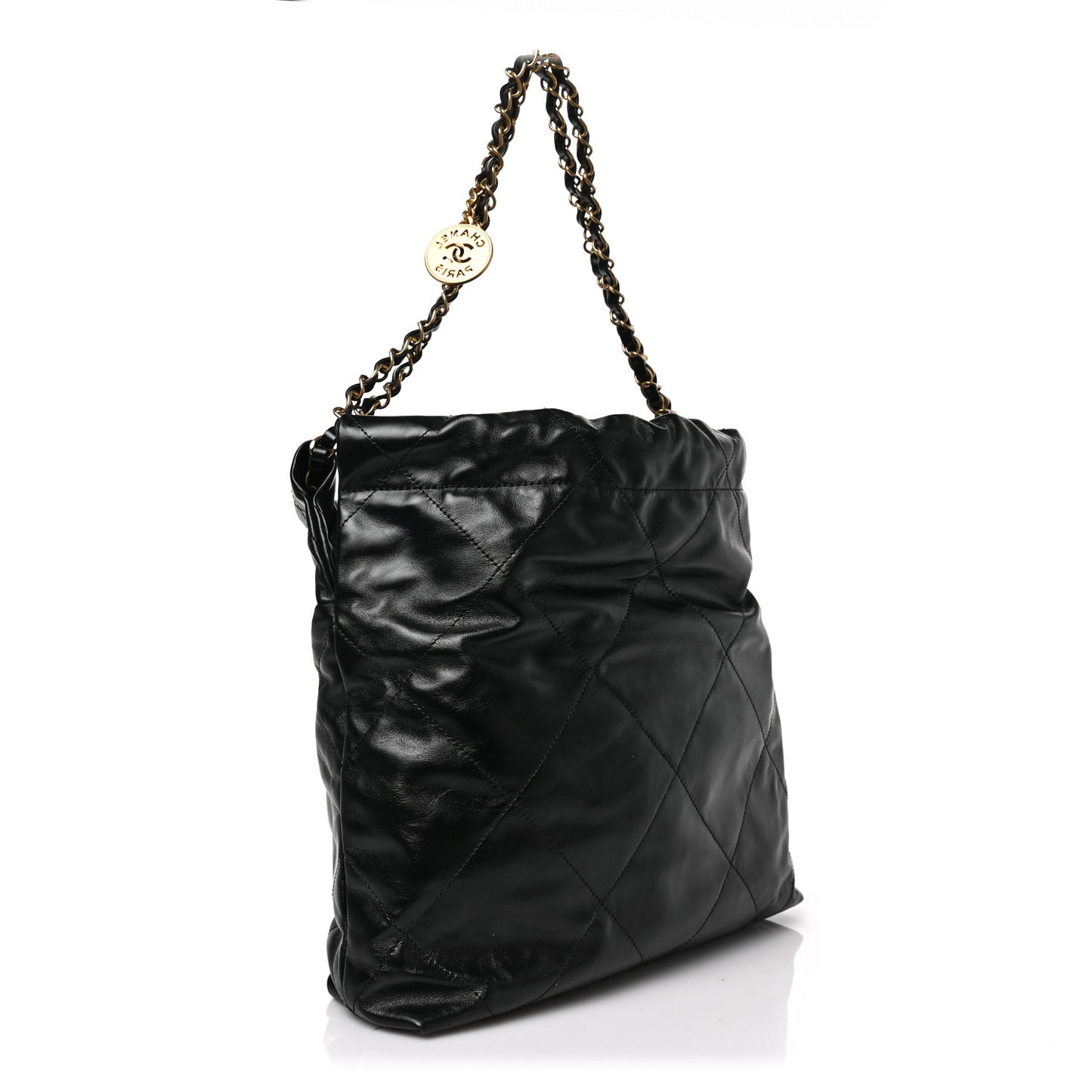 Calfskin Quilted Small Chanel 22 Black