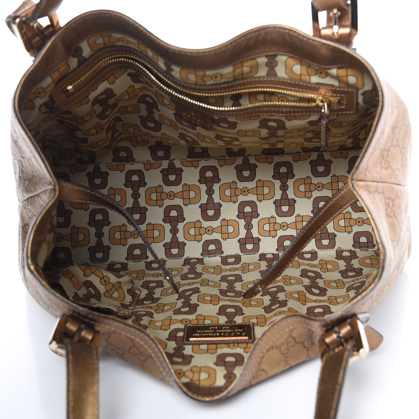 Metallic Guccissima Medium Britt Tote Gold