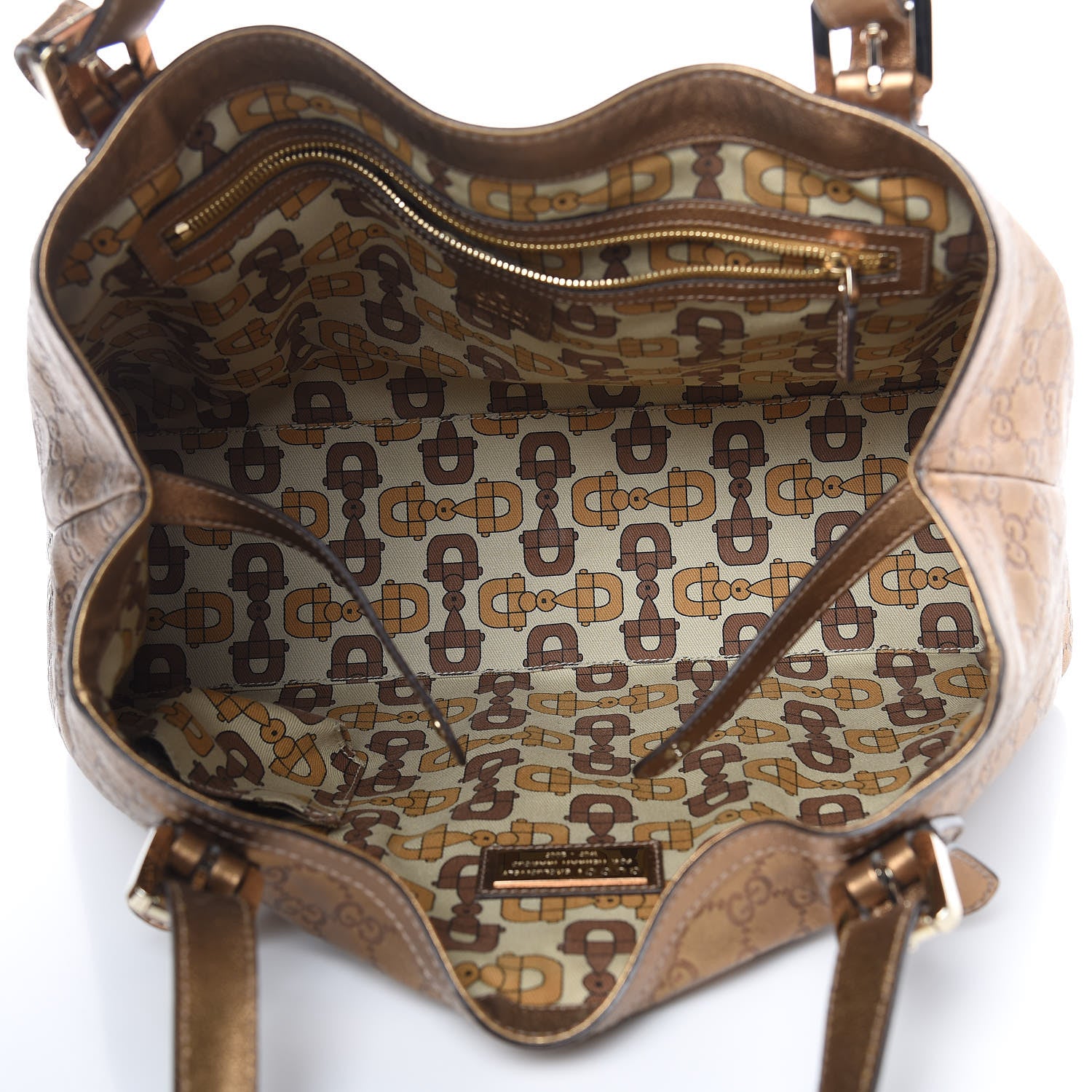 Gucci Metallic Guccissima Medium Britt Tote Gold 7 of 13