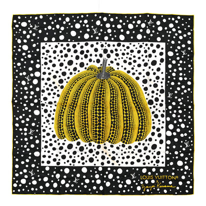 Louis Vuitton LV x YK Kusama Infinity Dots Scarf Black Yellow 1 of 5