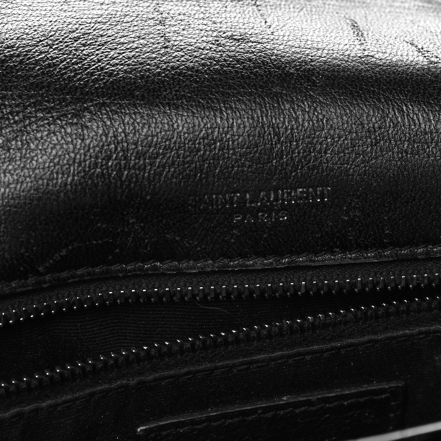 Saint Laurent Patent Crocodile Embossed Lambskin Monogram Medium Niki Chain Satchel Black 13 of 19