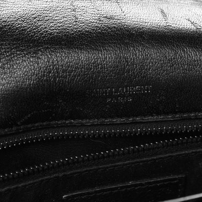 Saint Laurent Patent Crocodile Embossed Lambskin Monogram Medium Niki Chain Satchel Black 13 of 19