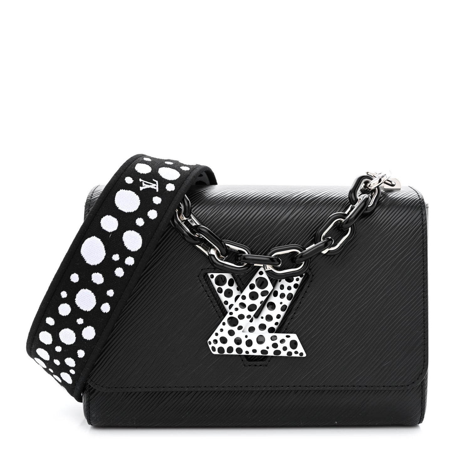 LV x YK Epi Infinity Dots Twist Shoulder Bag MM Black