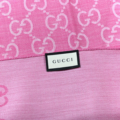 Gucci Wool Silk GG Monogram GGNat Scarf Roseate 3 of 4