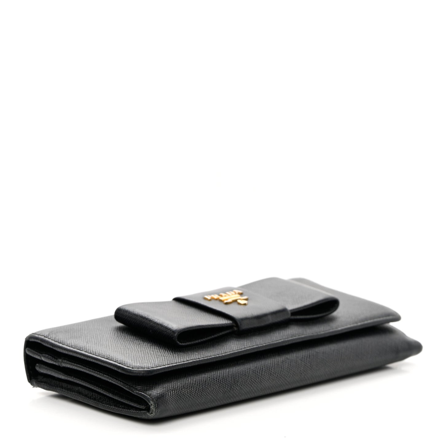 Saffiano Bow Continental Wallet Black