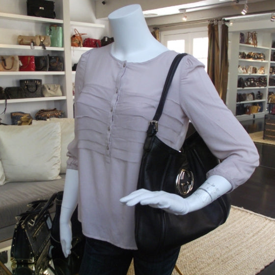 Gucci Leather Medium Britt Shoulder Bag Black 2 of 11