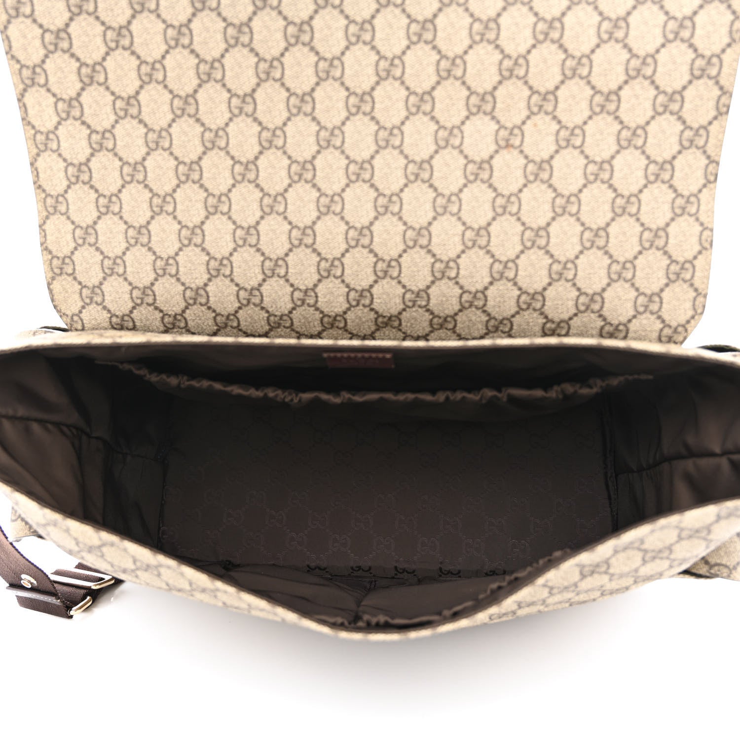 Gucci GG Plus Monogram Messenger Diaper Bag Dark Brown 5 of 12